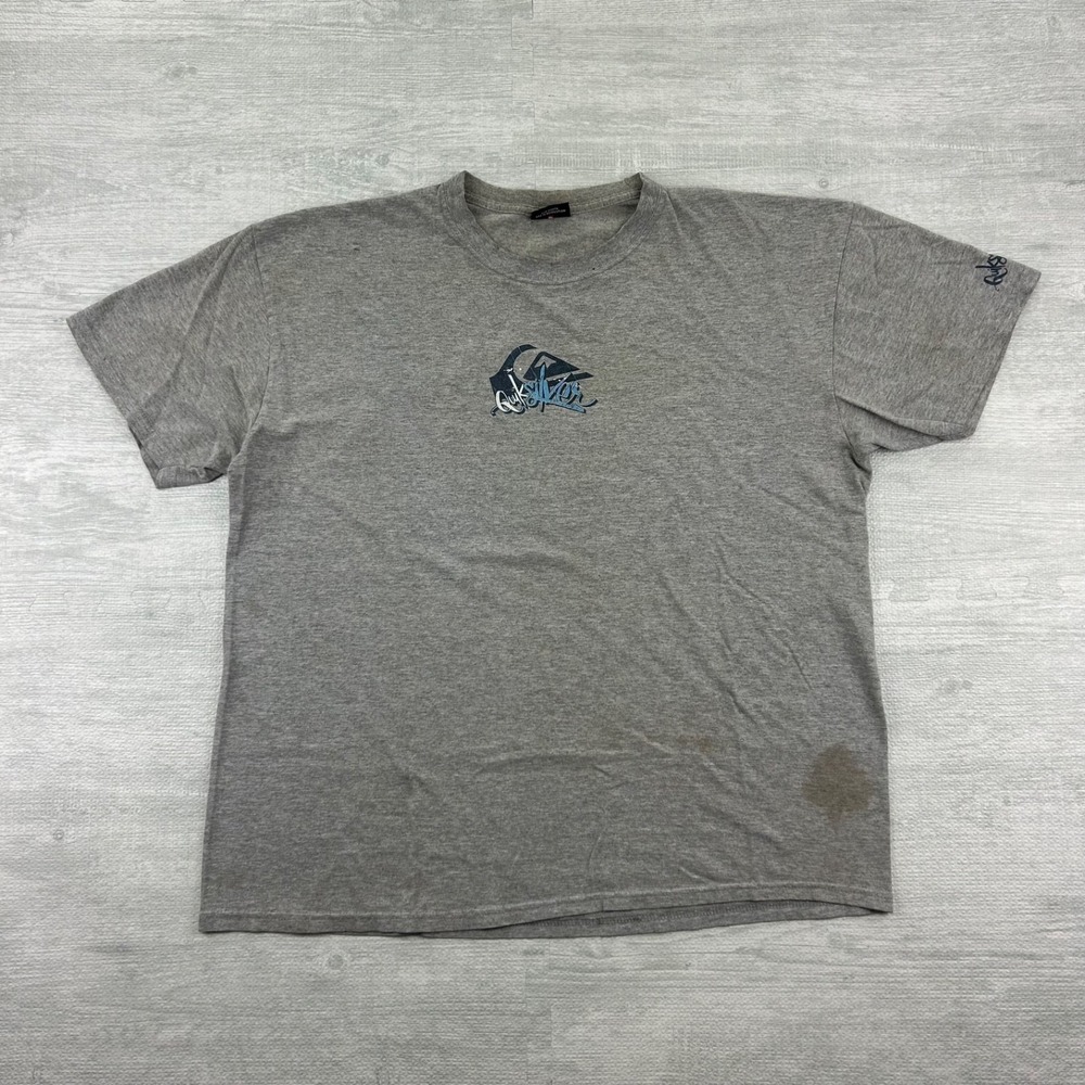 Vintage 90s Quiksilver Shirt Size Large Gray Surf Skate‎ Logo